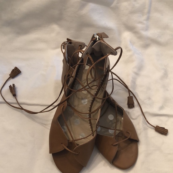 Boden Women’s Leather Open Toe Lace Up Tassel Sandal Size EU 39 Tan Brown - Picture 12 of 12